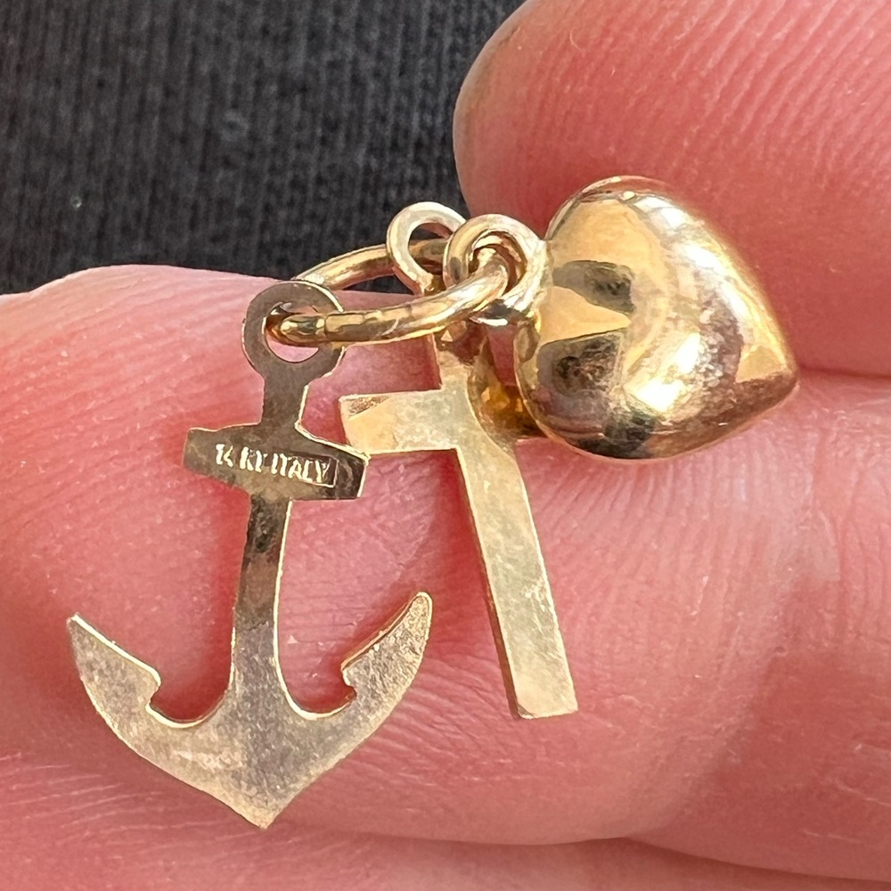 Anchor Cross Heart Love Hope Faith Charm Pendant - Picture 2 of 5